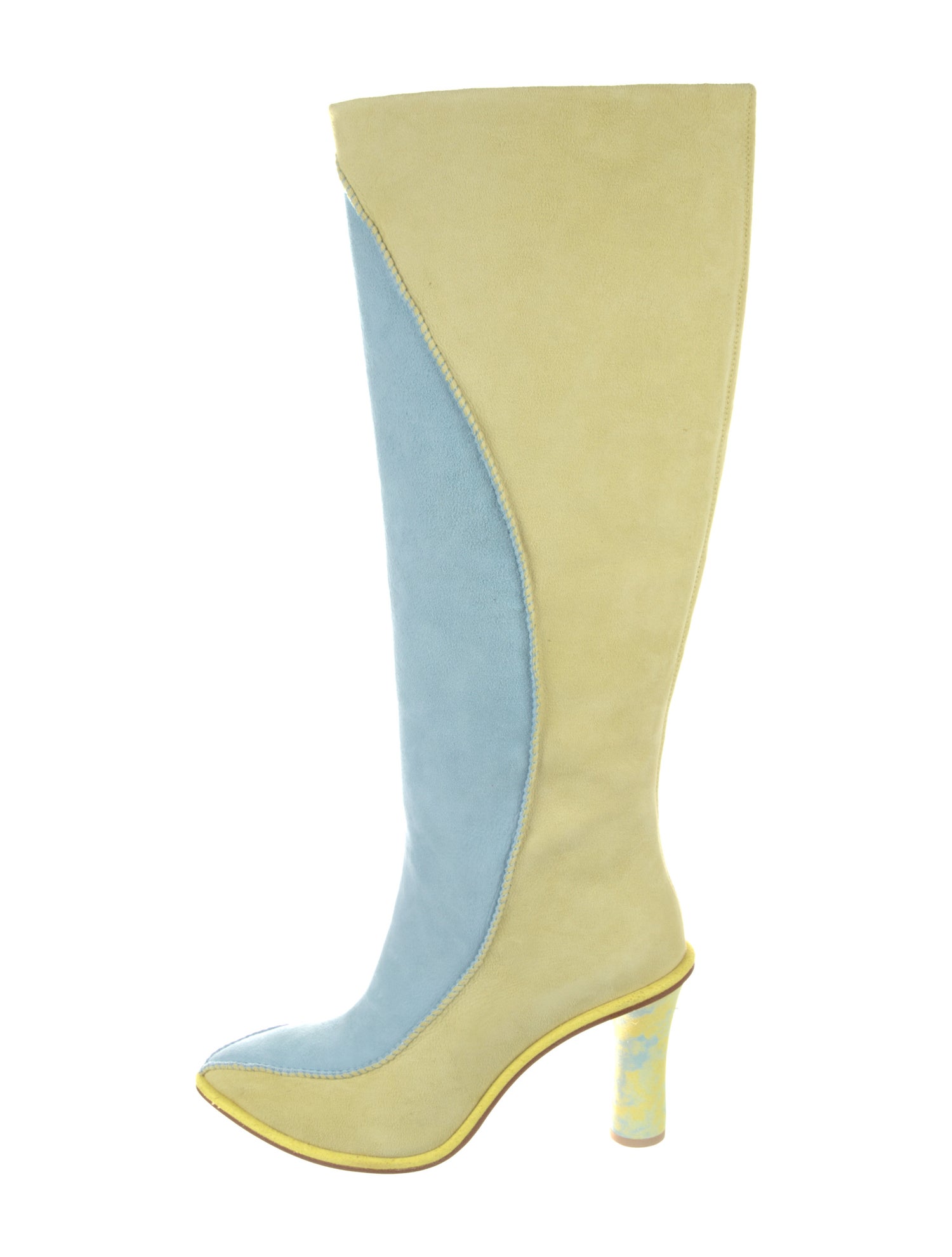 UGG x TSCHABALALA SELF Suede Colorblock Pattern Rain Boots