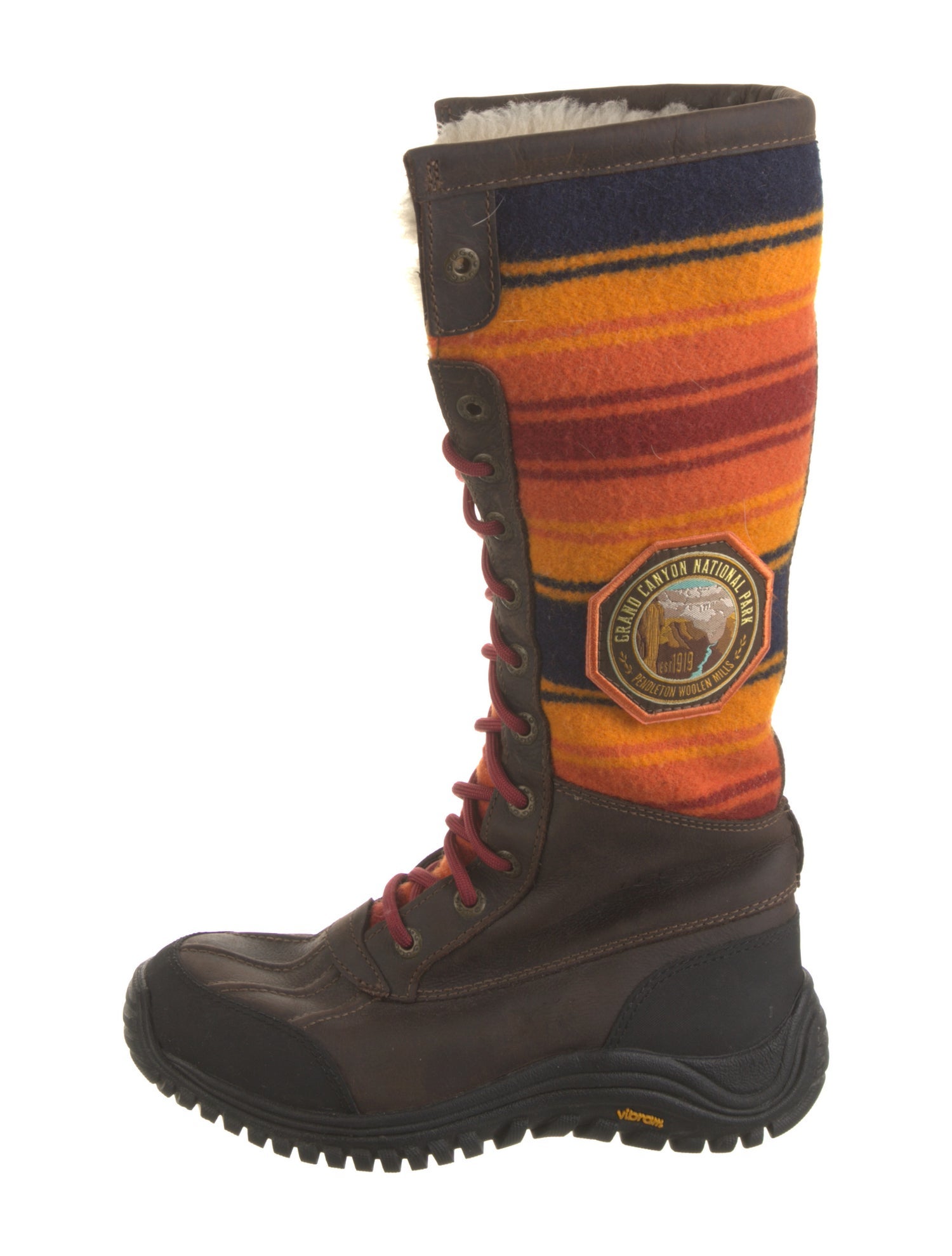 UGG x Pendleton Leather Striped Rain Boots