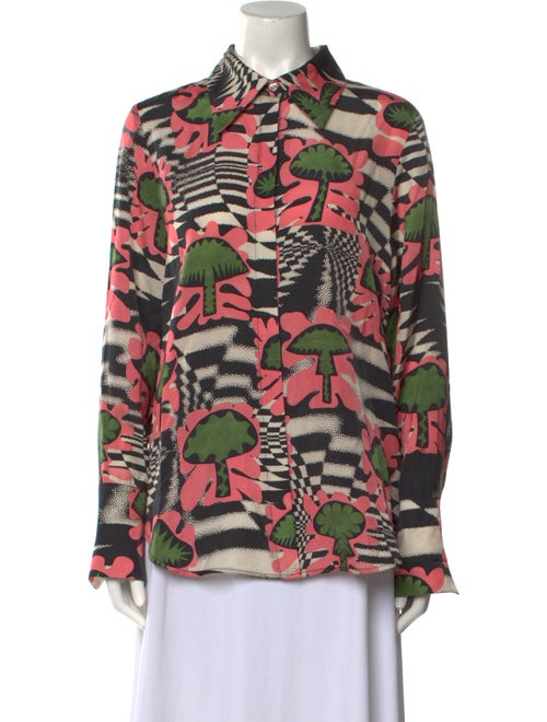 Untitled in Motion Printed Long Sleeve Button-Up Top