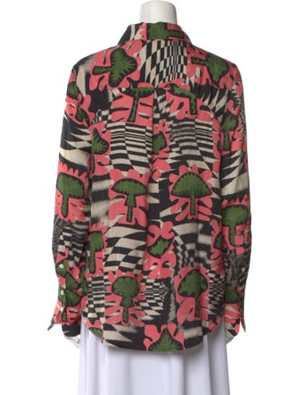 Untitled in Motion Printed Long Sleeve Button-Up Top