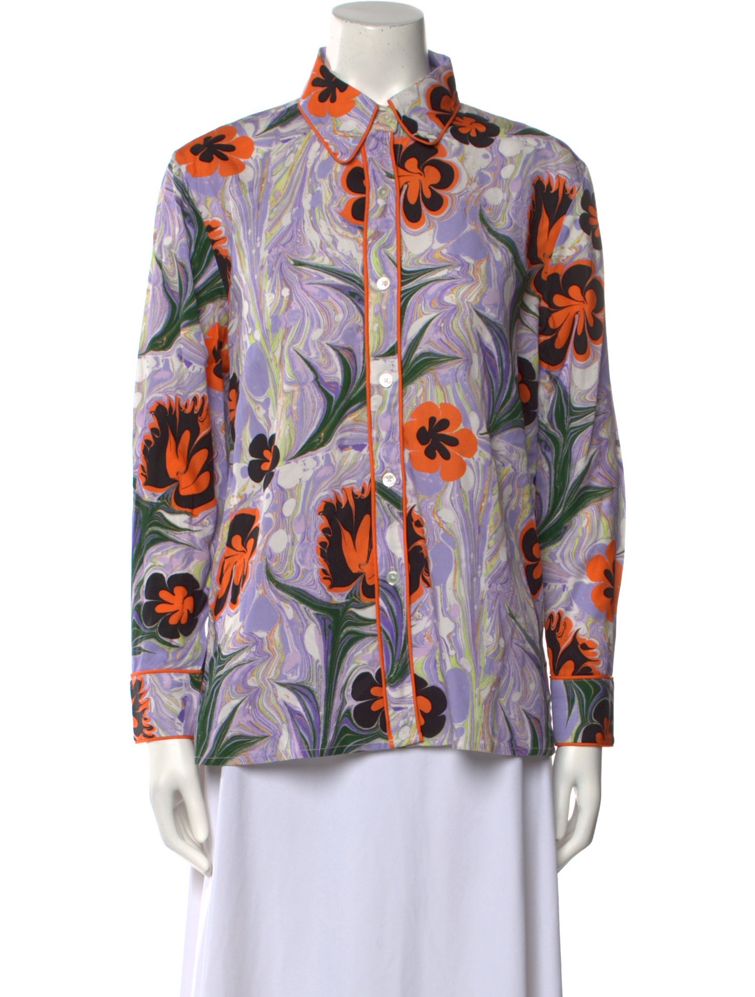 Untitled in Motion Printed Long Sleeve Button-Up Top w/ Tags