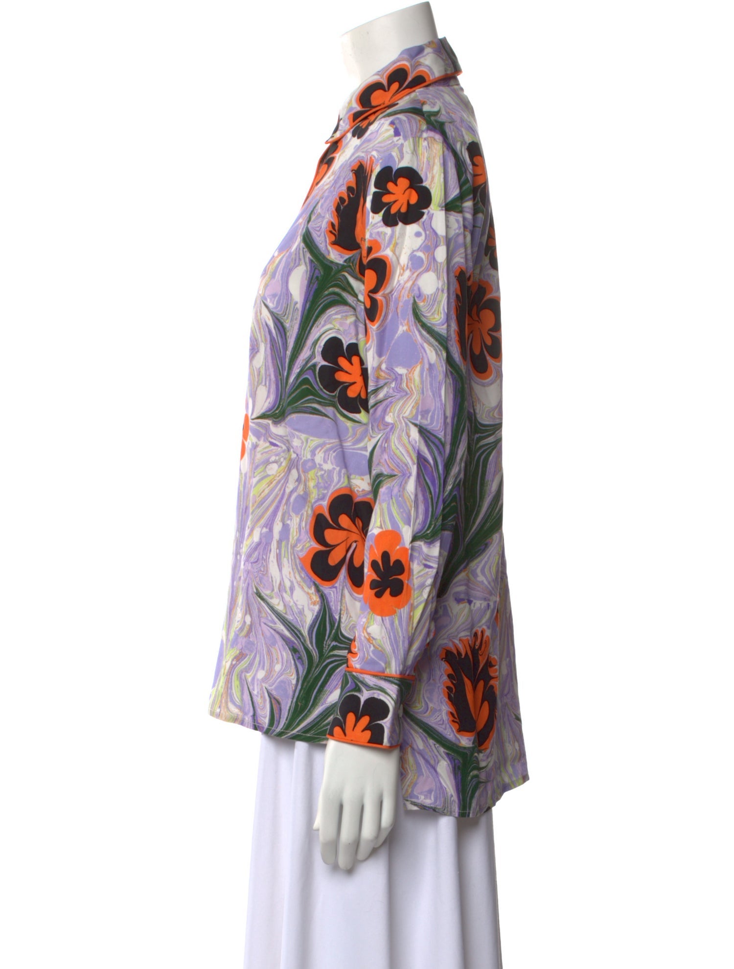 Untitled in Motion Printed Long Sleeve Button-Up Top w/ Tags