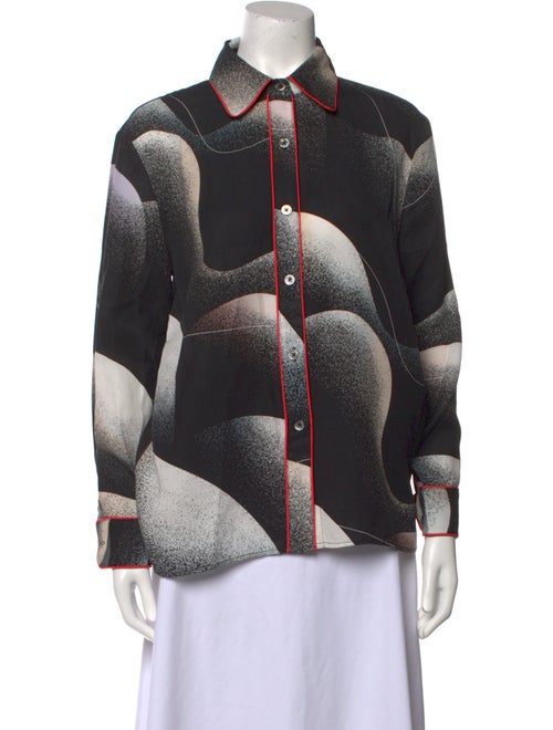 Untitled in Motion Printed Long Sleeve Button-Up Top