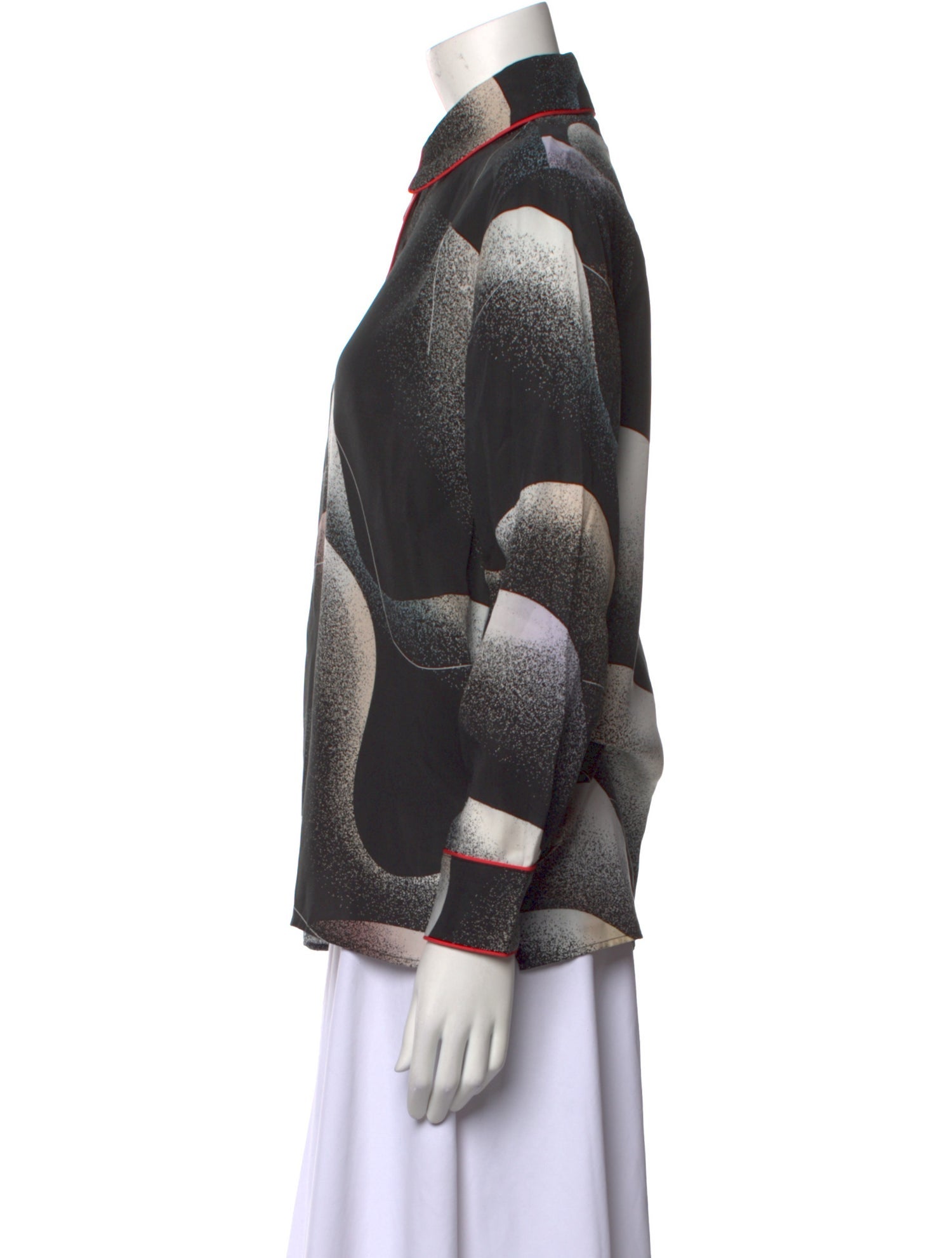 Untitled in Motion Printed Long Sleeve Button-Up Top