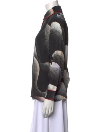 Untitled in Motion Printed Long Sleeve Button-Up Top
