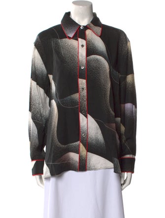 Untitled in Motion Printed Long Sleeve Button-Up Top