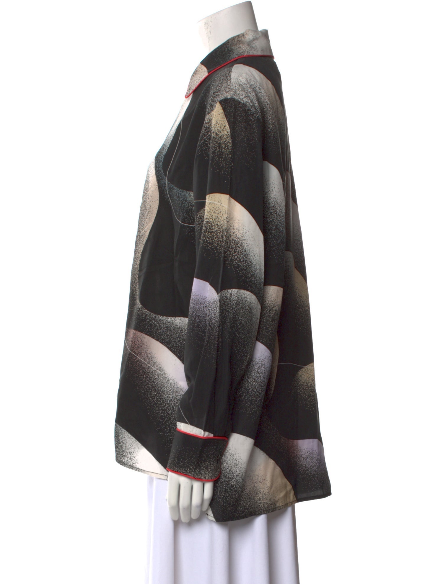 Untitled in Motion Printed Long Sleeve Button-Up Top