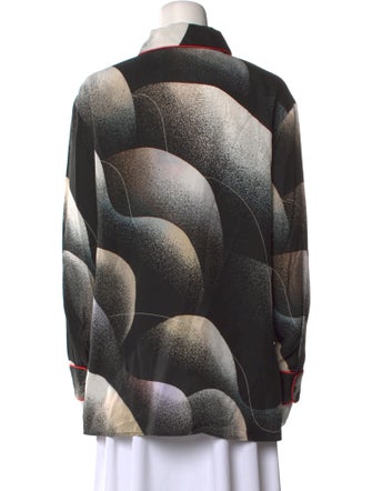 Untitled in Motion Printed Long Sleeve Button-Up Top
