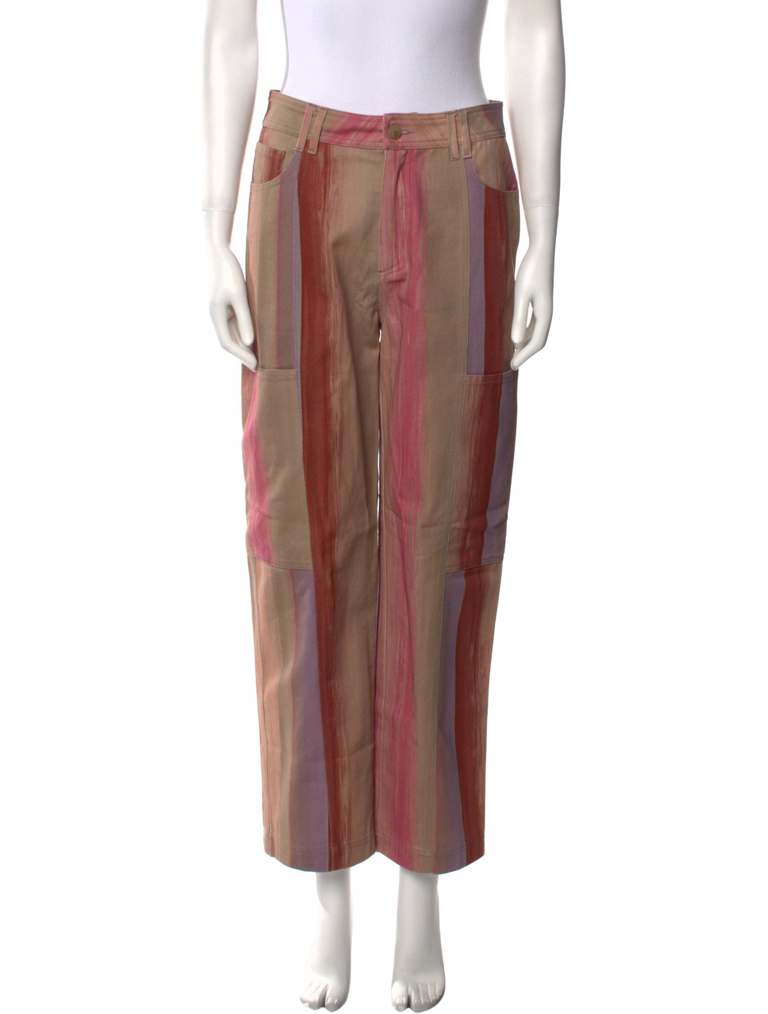 Untitled in Motion Colorblock Pattern Straight Leg Pants