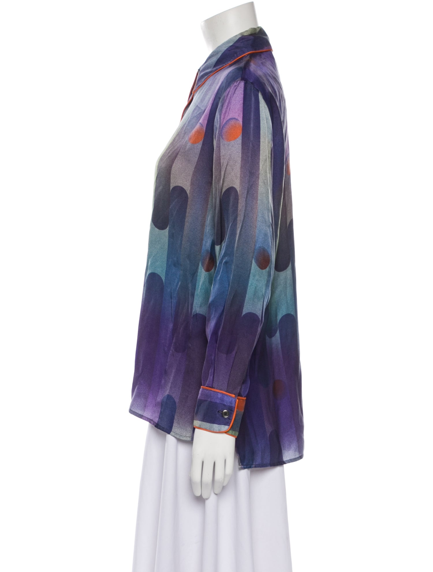 Untitled in Motion Printed Long Sleeve Button-Up Top w/ Tags