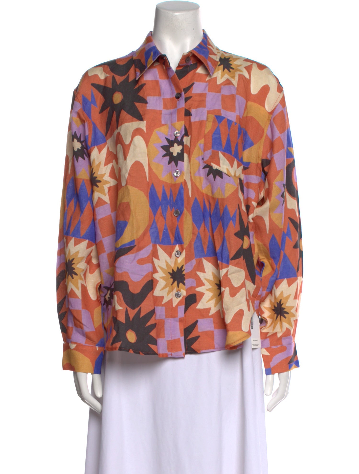 Untitled in Motion Bamboo Printed Button-Up Top