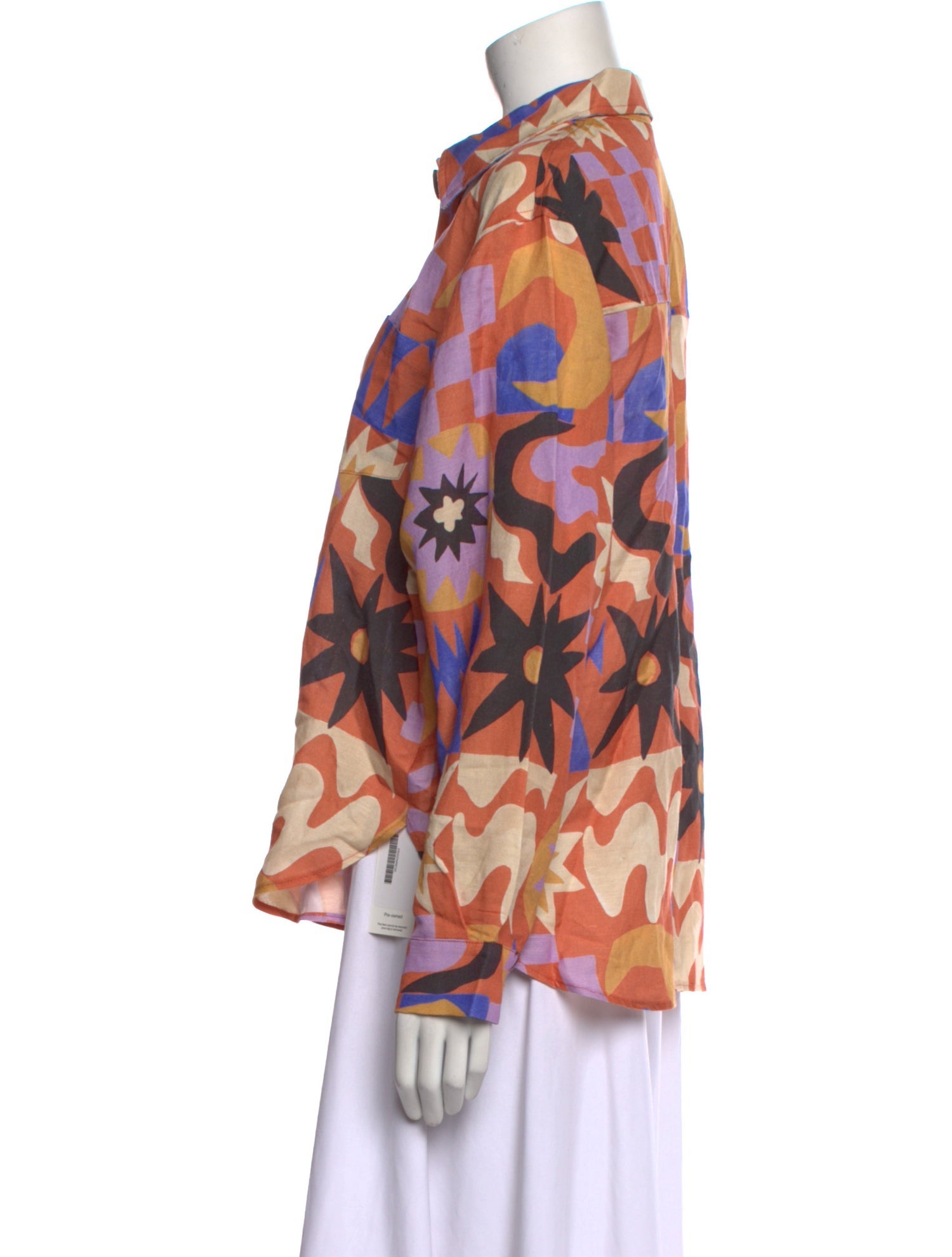 Untitled in Motion Bamboo Printed Button-Up Top