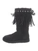 Jimmy Choo & UGG Suede Studded Accents Lace-Up Boots