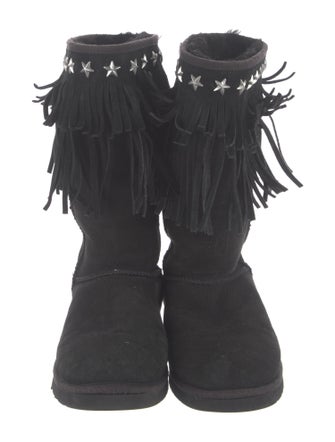 Jimmy Choo & UGG Suede Studded Accents Lace-Up Boots