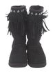 Jimmy Choo & UGG Suede Studded Accents Lace-Up Boots