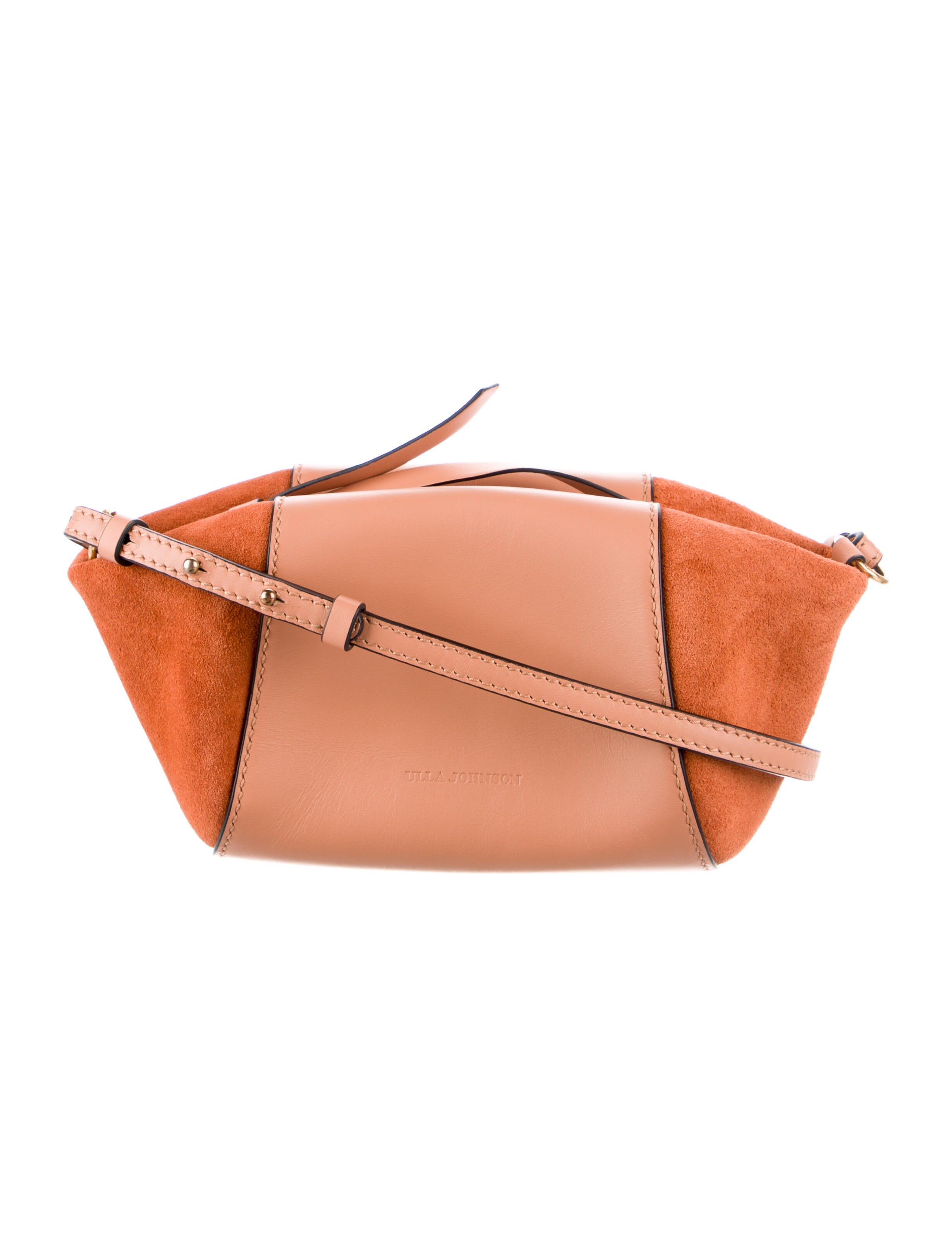 Ulla Johnson Leather Trimmed Crossbody Bag Brown Crossbody Bags