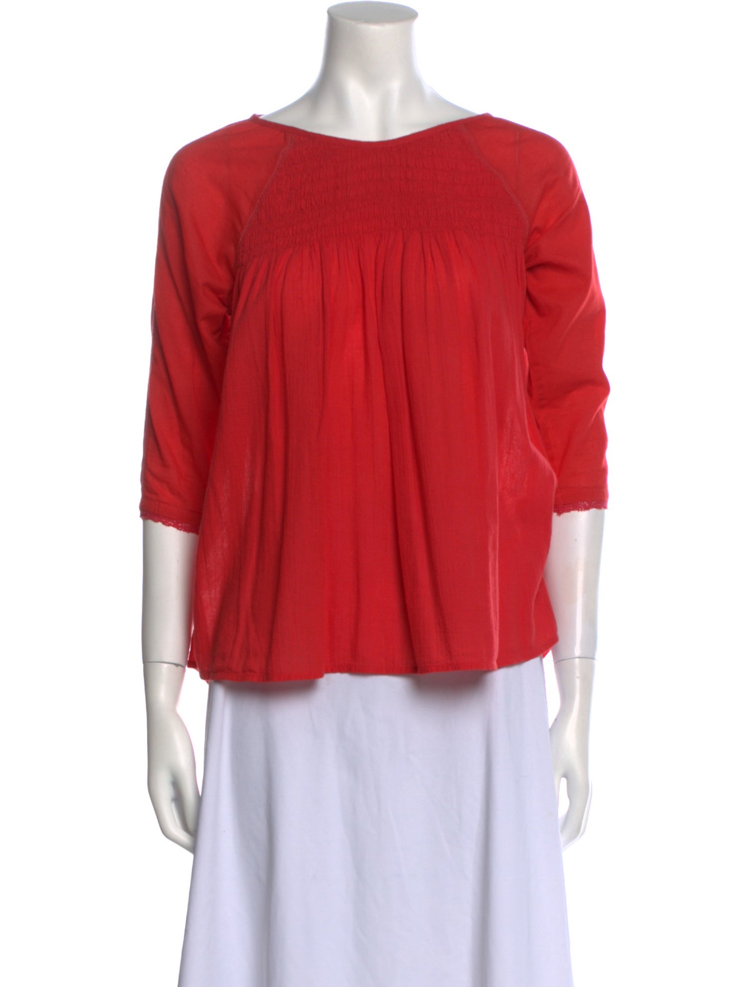 Ulla Johnson Bateau Neckline Three-Quarter Sleeve Blouse