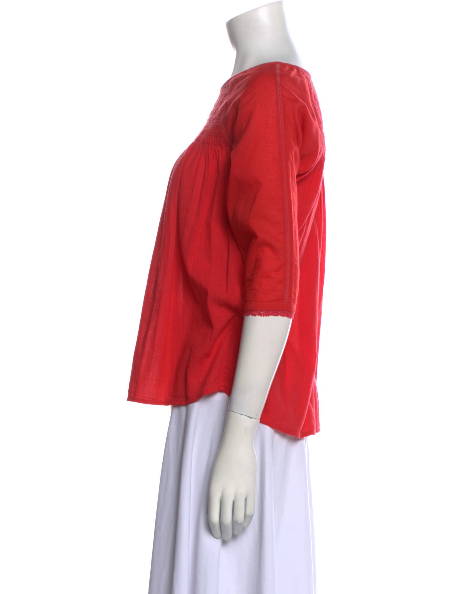 Ulla Johnson Bateau Neckline Three-Quarter Sleeve Blouse