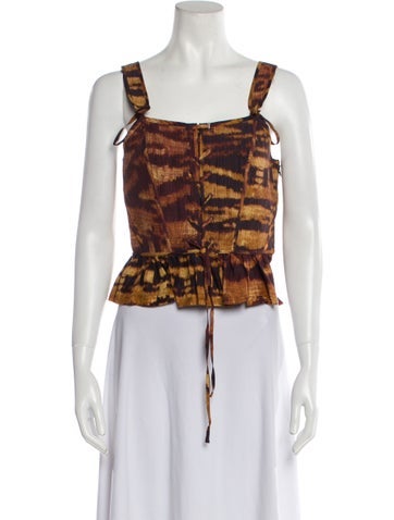 Ulla Johnson Tops Silk Animal Print Crop Top US 2 | XS