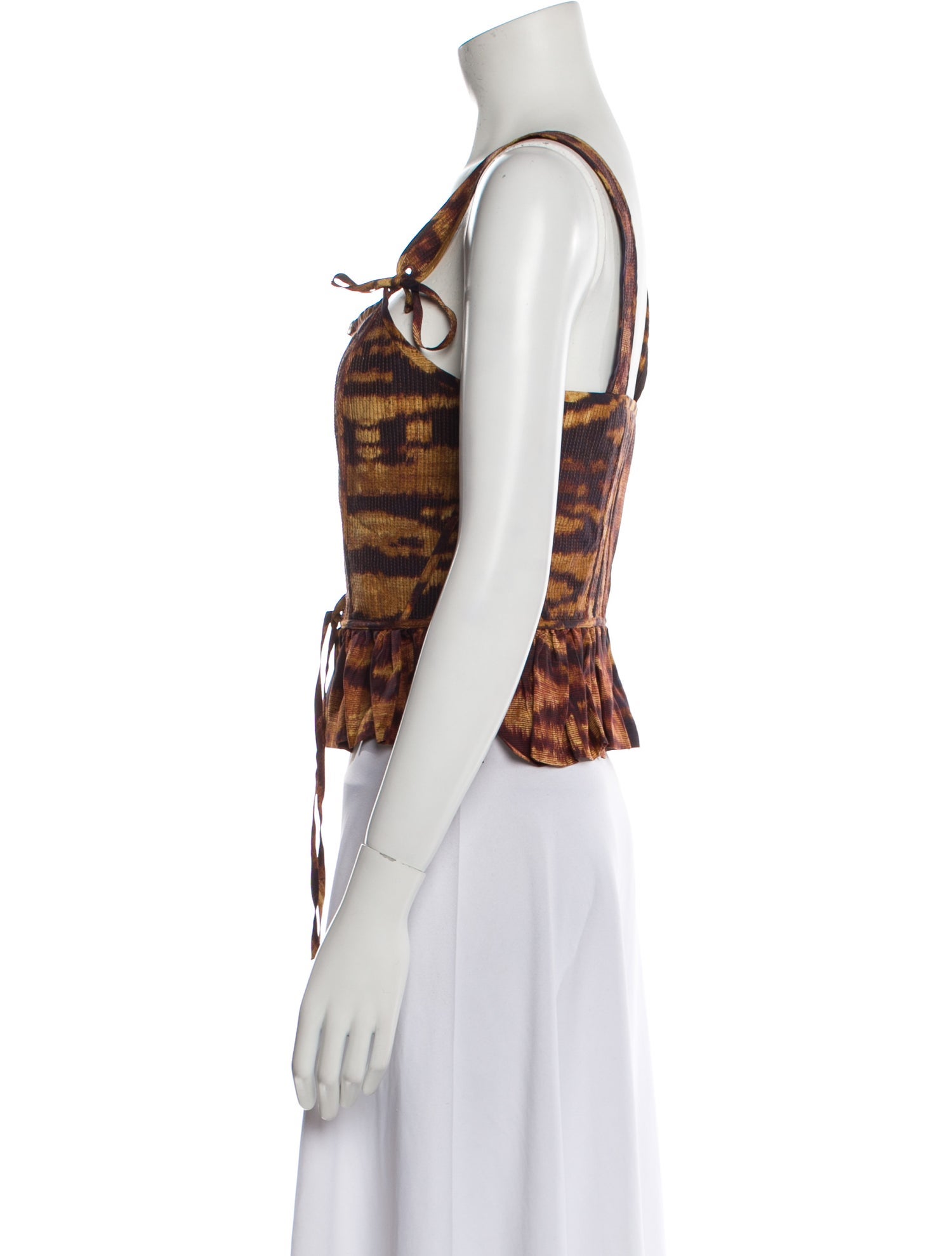 Ulla Johnson Silk Animal Print Crop Top