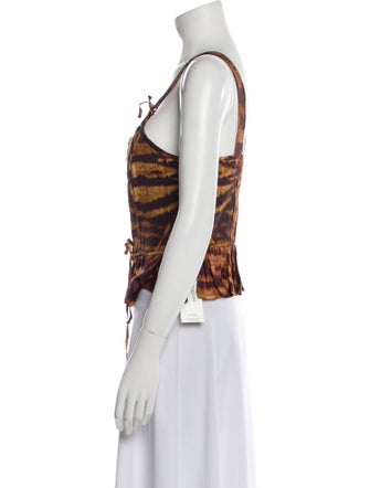 Ulla Johnson Silk Animal Print Top
