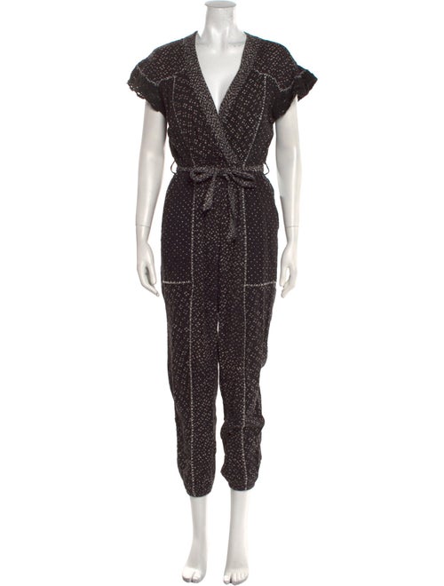 Ulla Johnson Printed Plunge Neckline Jumpsuit