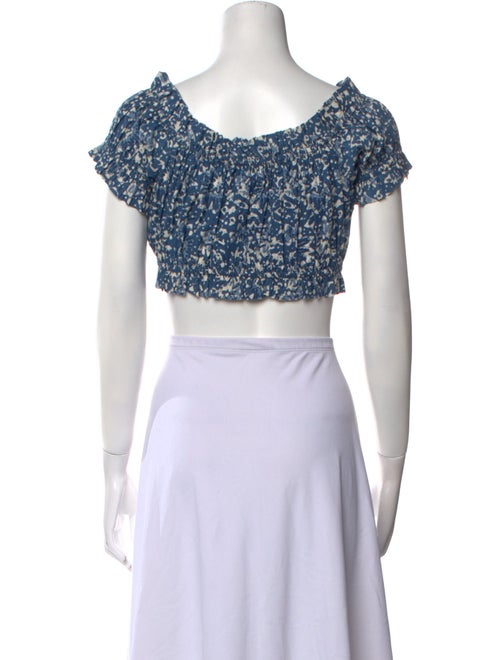 Ulla Johnson Floral Print Square Neckline Crop Top