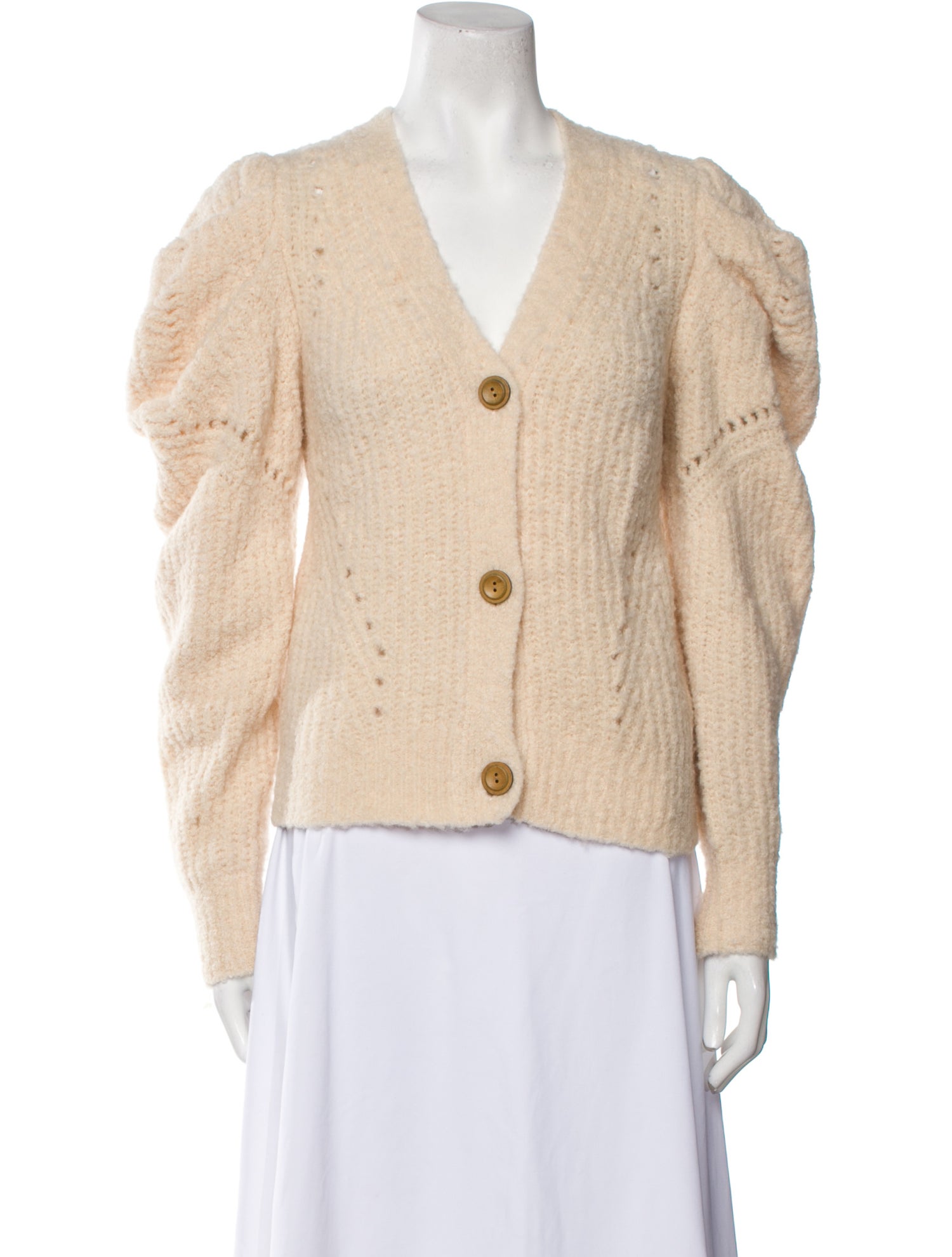 Ulla Johnson Alpaca Plunge Neckline Sweater Neutrals Knitwear