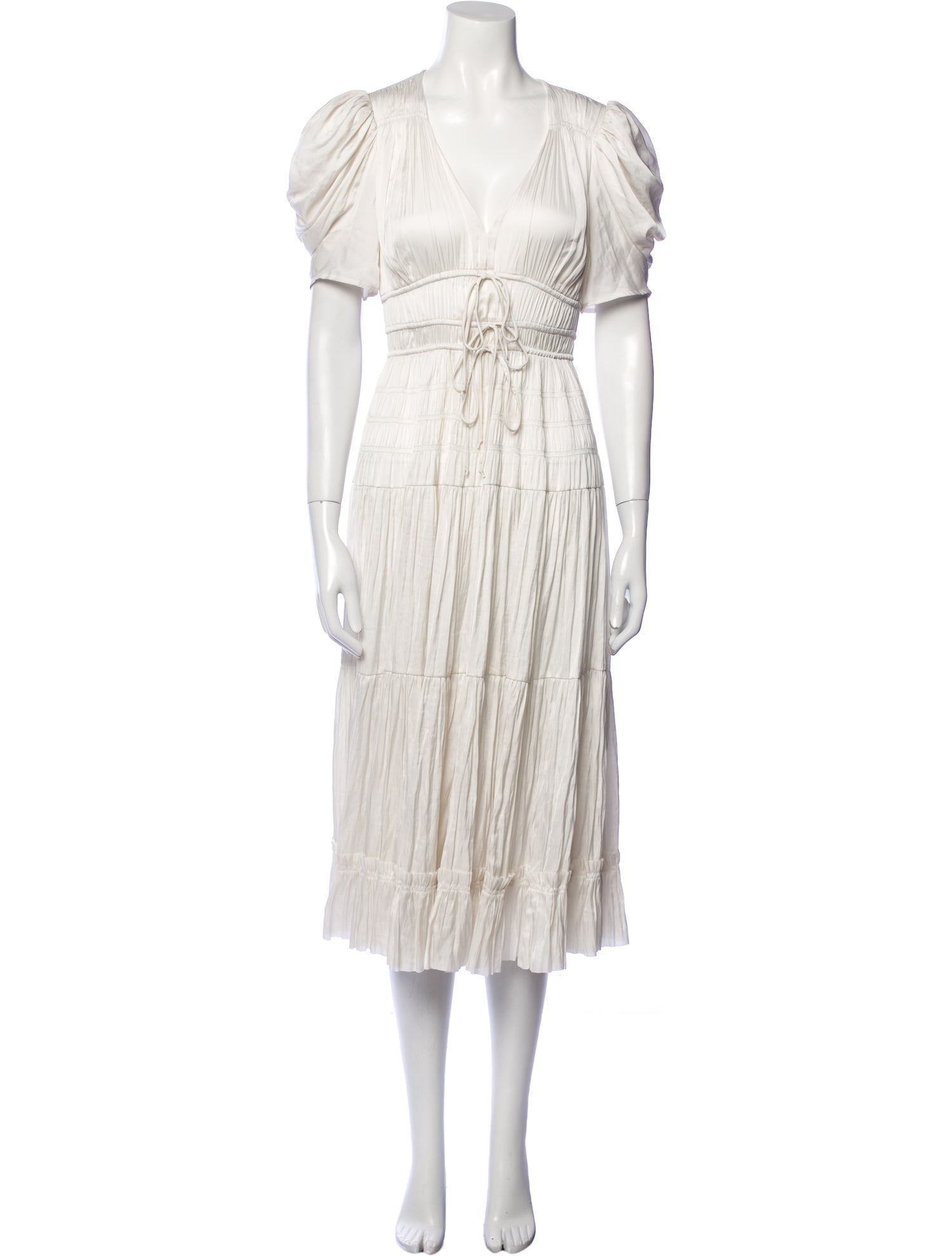 Ulla Johnson VNeck Midi Length Dress w/ Tags Neutrals Dresses