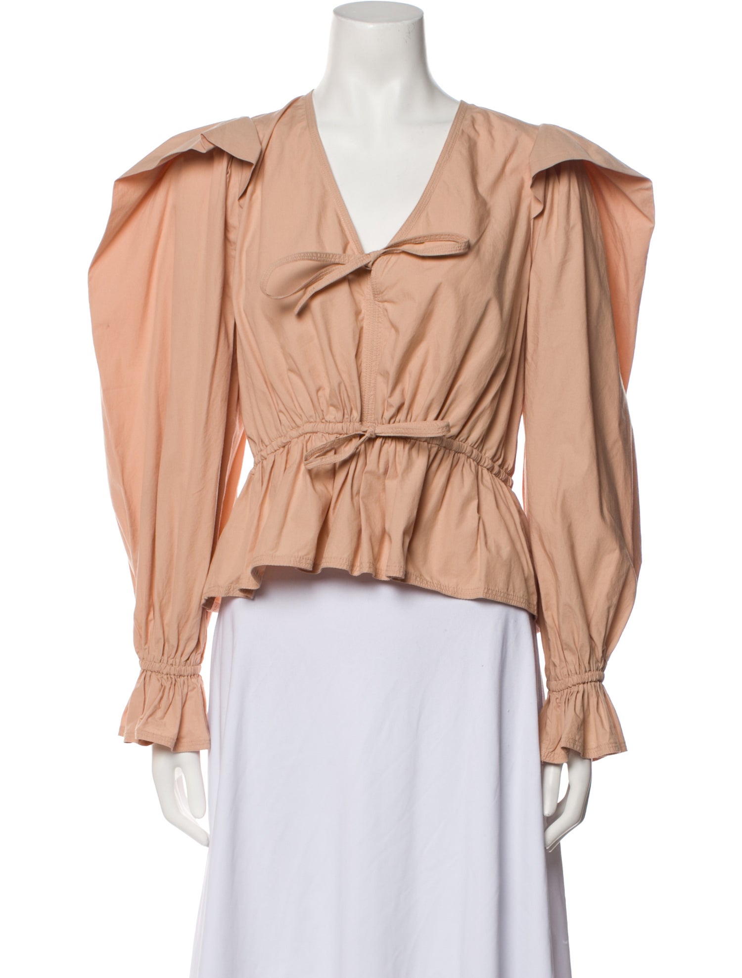 Ulla Johnson VNeck Long Sleeve Blouse Pink Tops, Clothing WUL194391 The RealReal