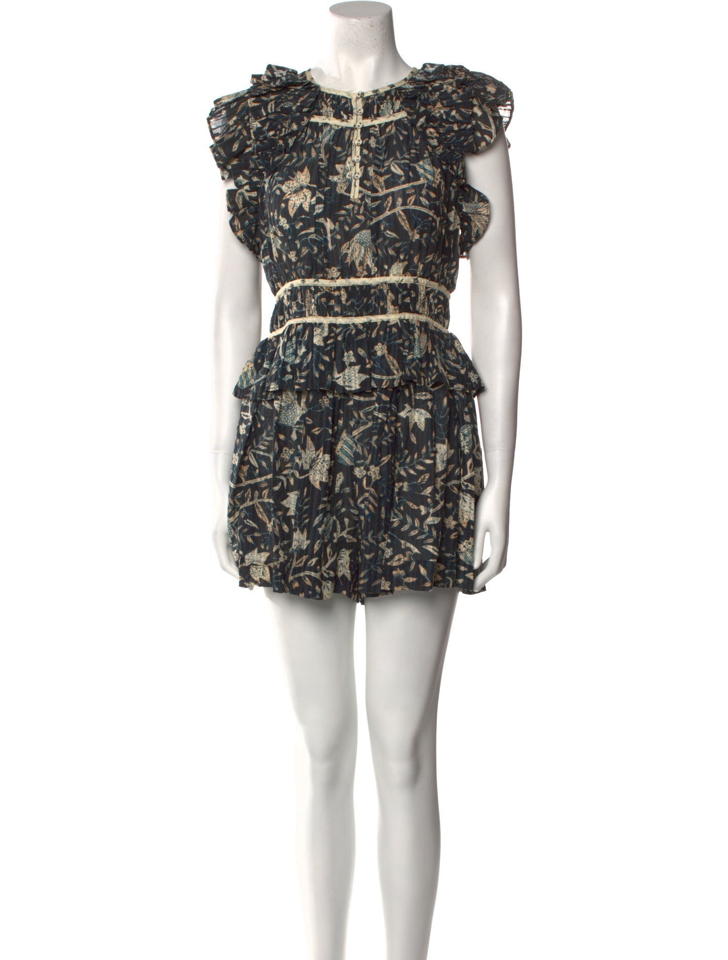 Ulla Johnson Floral Print Crew Neck Romper w/ Tags