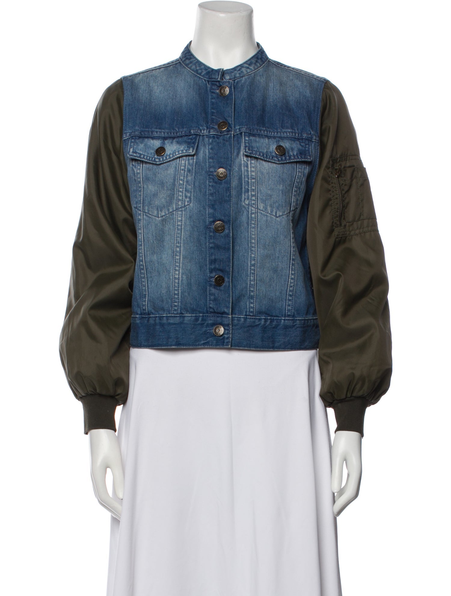 Ulla Johnson Colorblock Pattern Denim Jacket