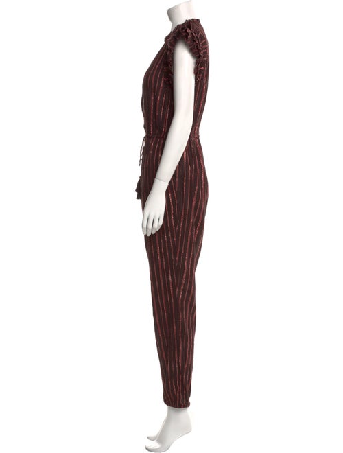 Ulla Johnson Striped Plunge Neckline Jumpsuit