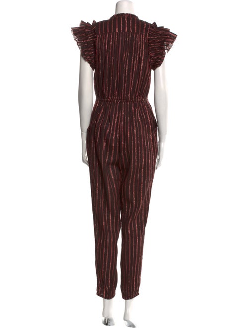 Ulla Johnson Striped Plunge Neckline Jumpsuit