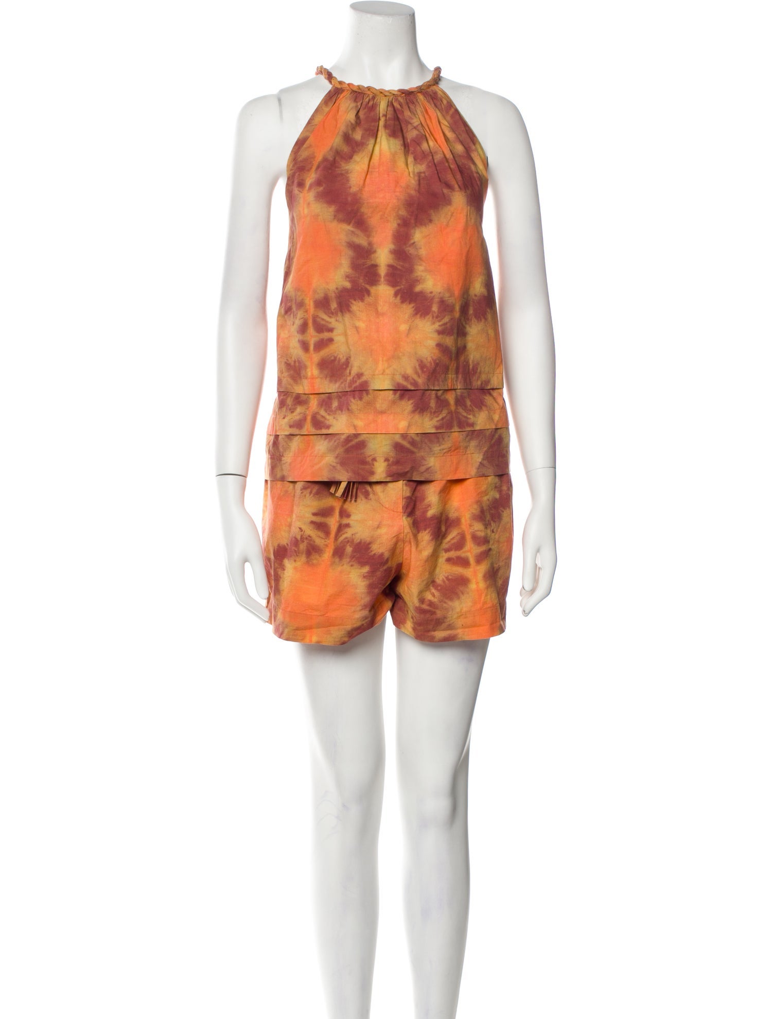 Ulla Johnson Tie-Dye Print Tassel Accents Short Set