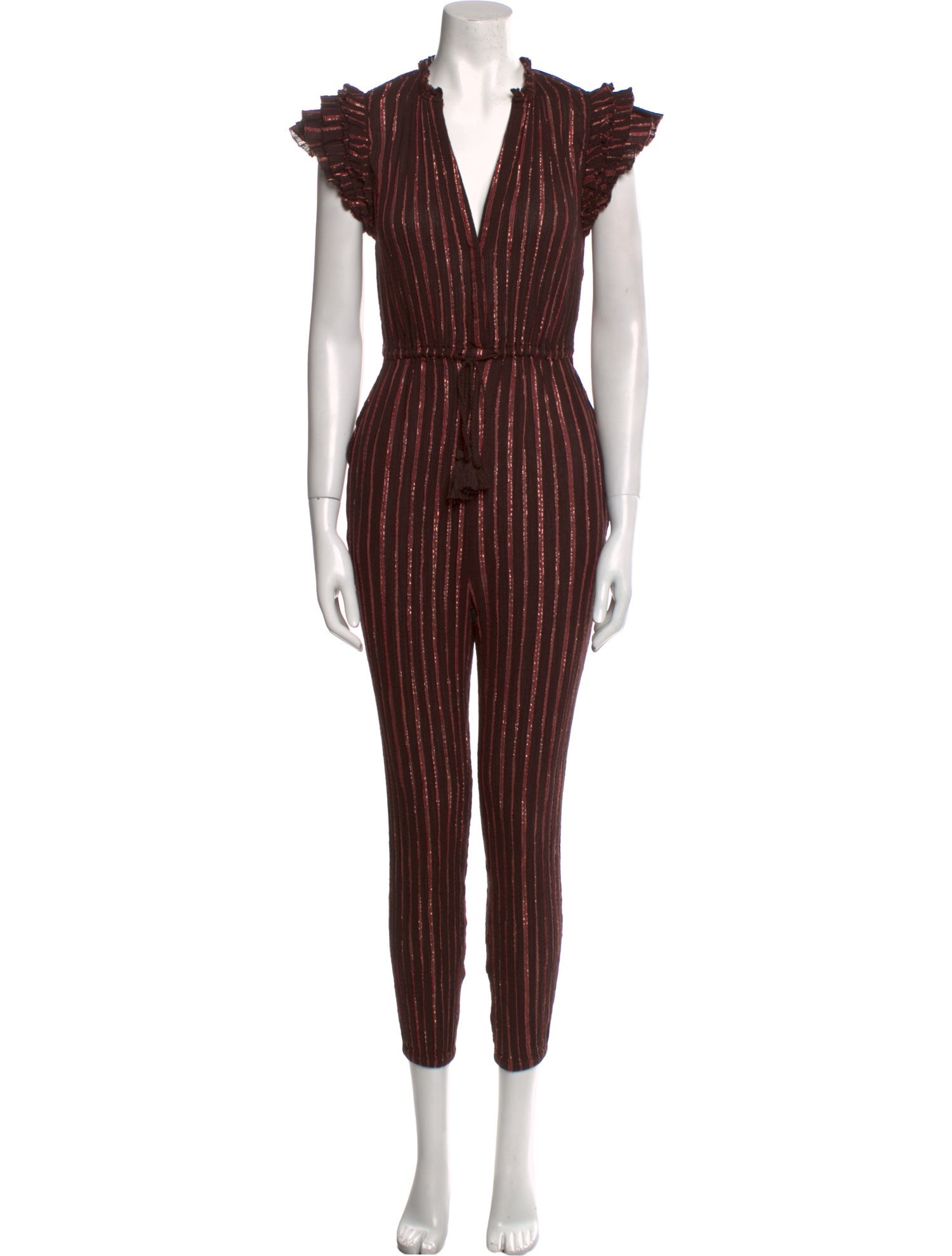 Ulla Johnson Striped V-Neck Jumpsuit