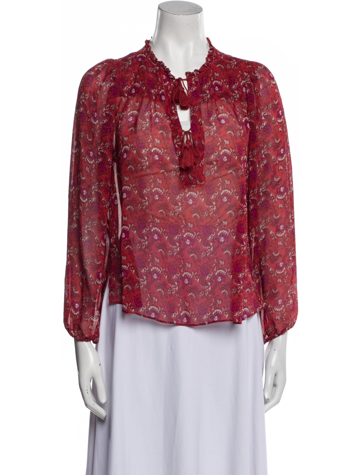 Ulla Johnson Floral Print Tie Neck Blouse