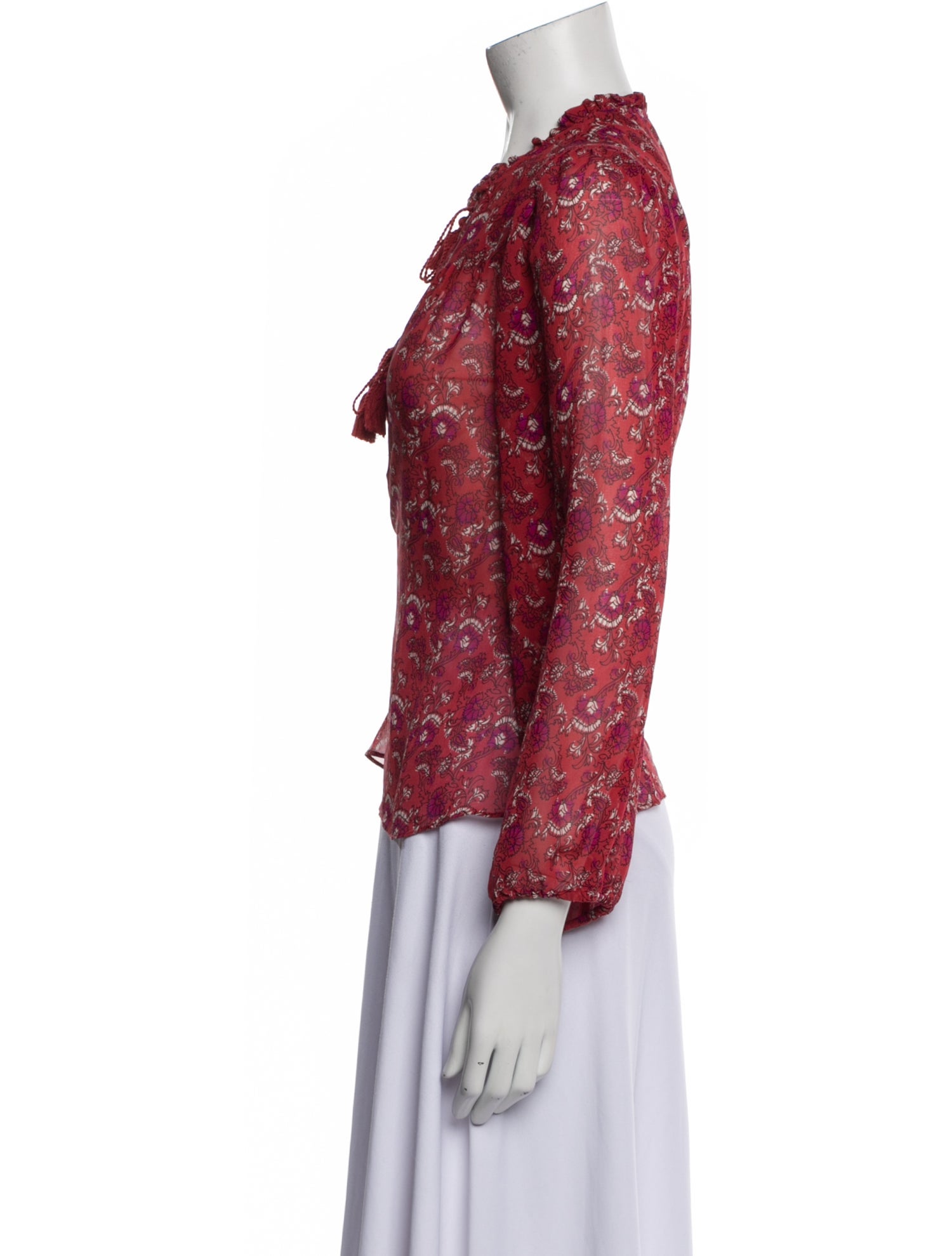 Ulla Johnson Floral Print Tie Neck Blouse