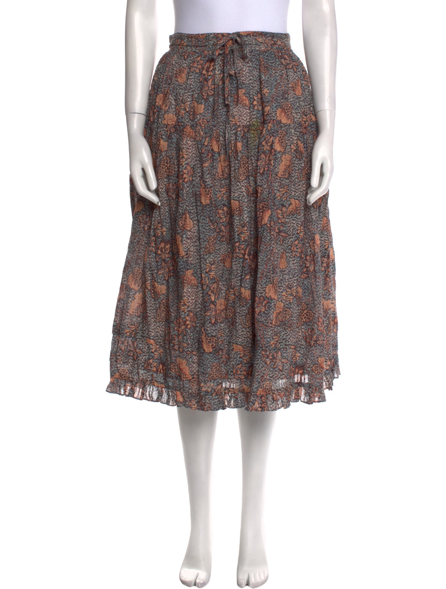 Ulla Johnson Floral Print Midi Length Skirt