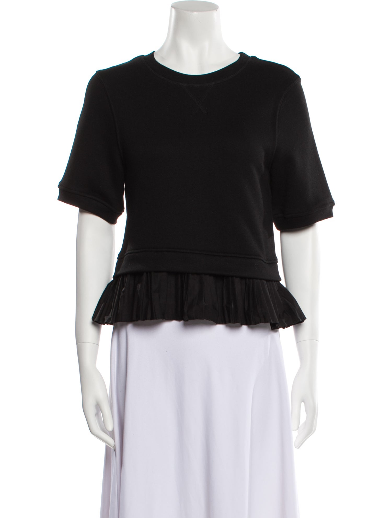 Ulla Johnson Crew Neck Short Sleeve Crop Top