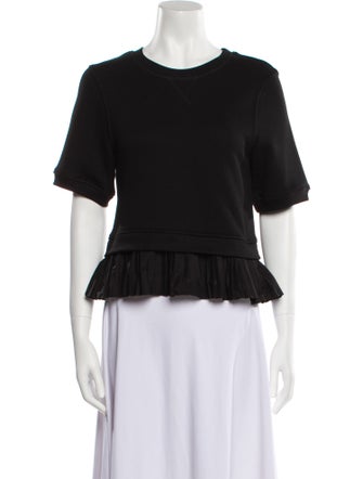 Ulla Johnson Crew Neck Short Sleeve Crop Top