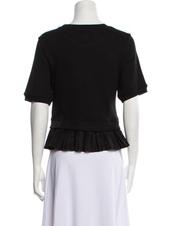 Ulla Johnson Crew Neck Short Sleeve Crop Top