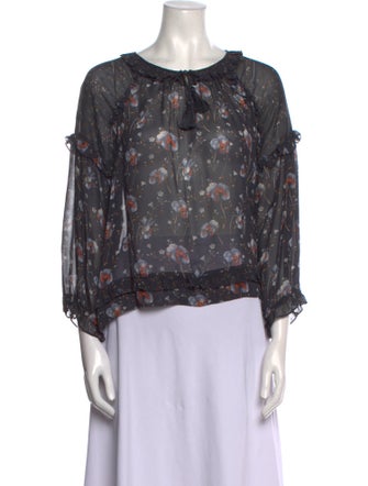 Ulla Johnson Silk Floral Print Blouse