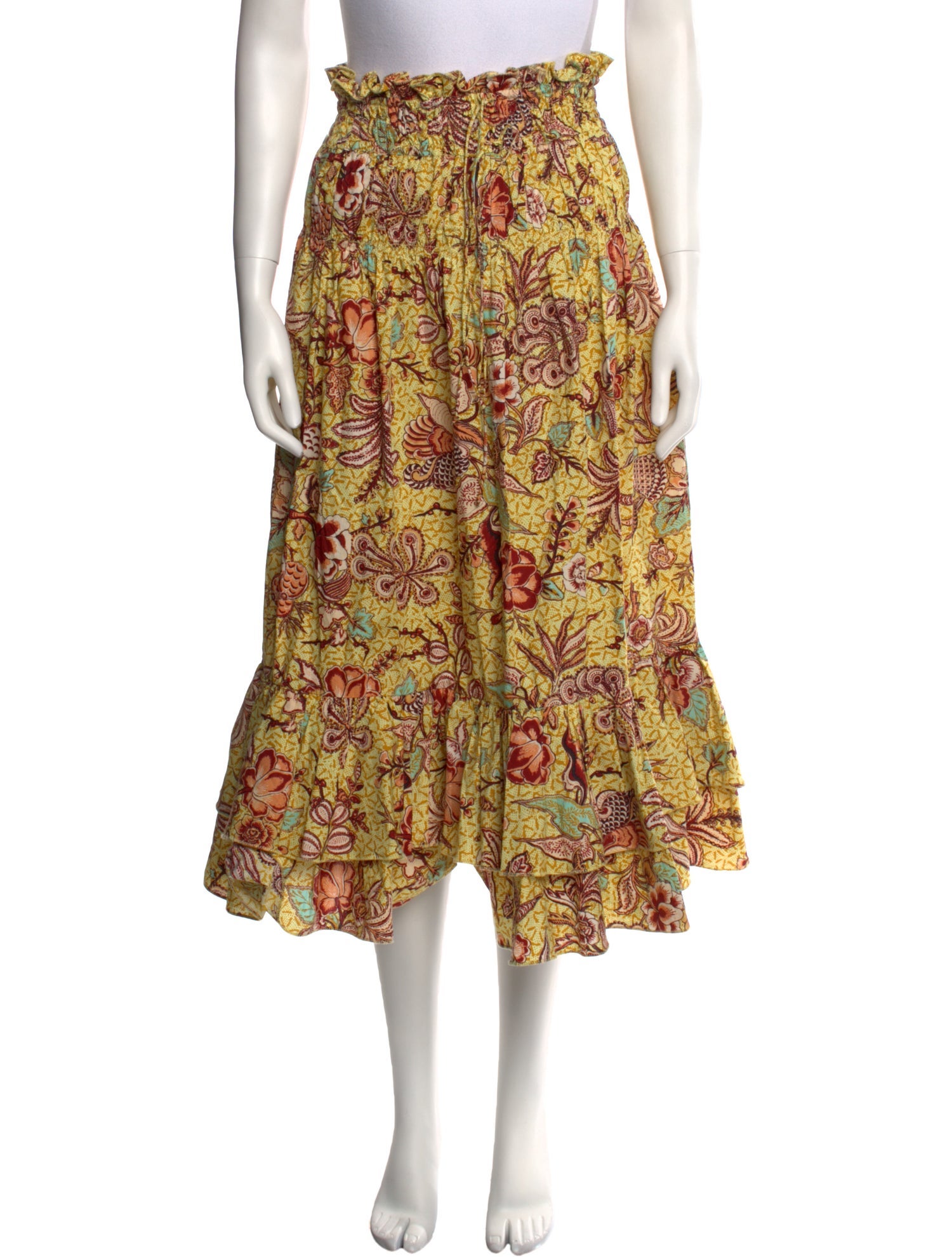 Ulla Johnson Floral Print Midi Length Skirt