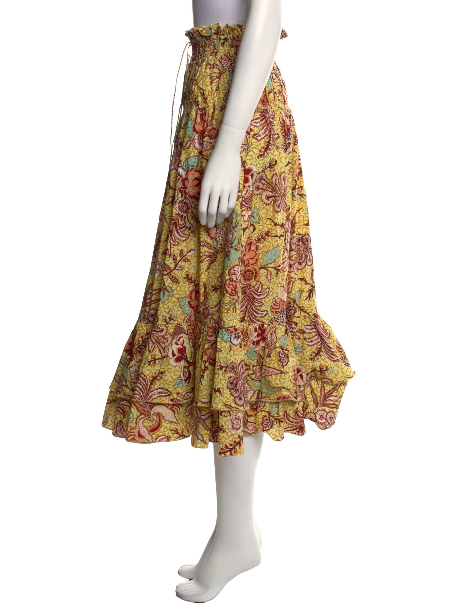 Ulla Johnson Floral Print Midi Length Skirt