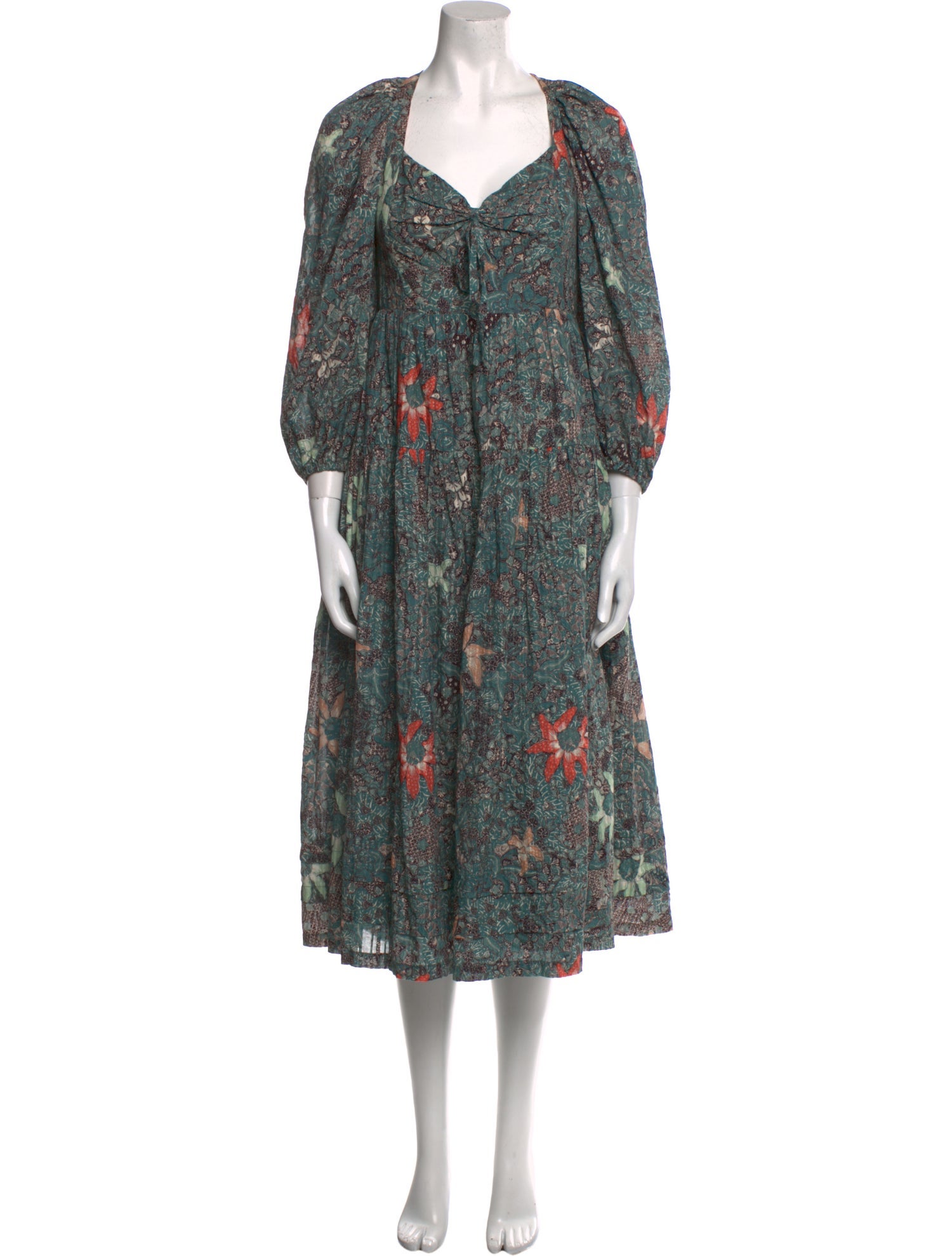 Ulla Johnson Floral Print Midi Length Dress