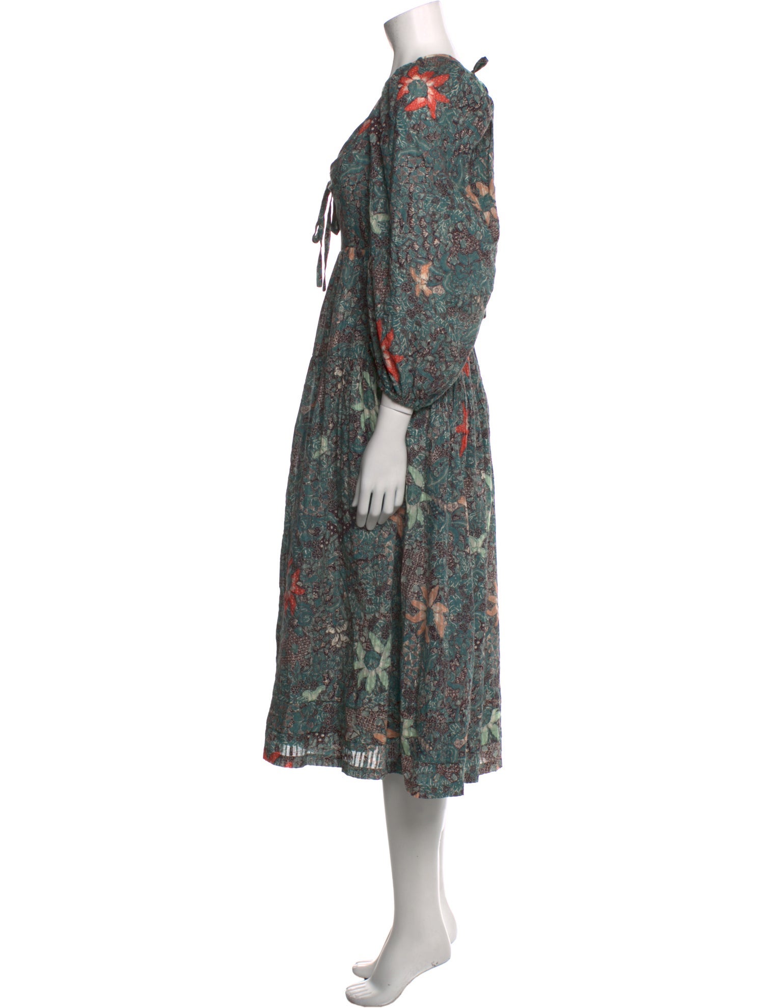 Ulla Johnson Floral Print Midi Length Dress