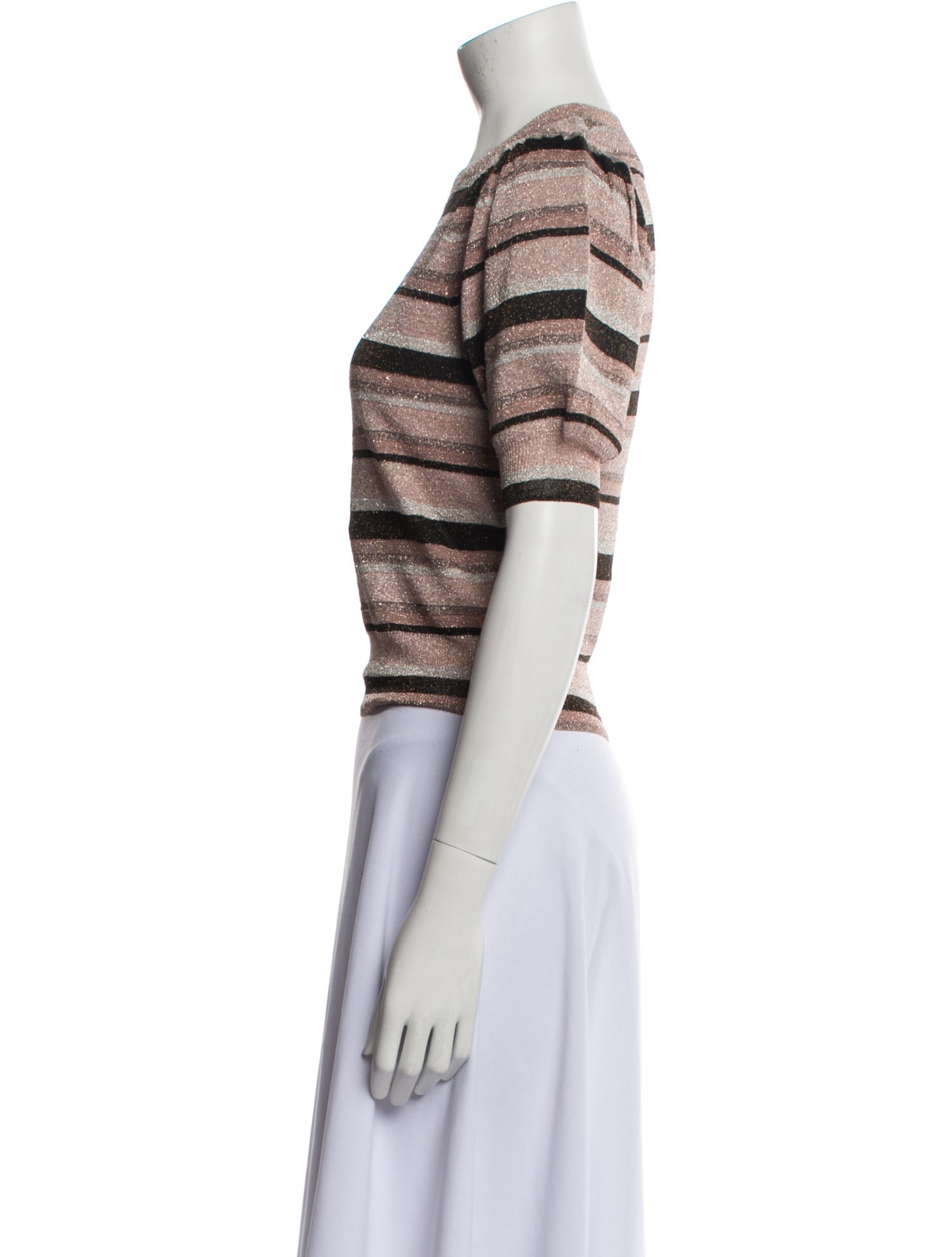 Ulla Johnson Striped Crew Neck Crop Top