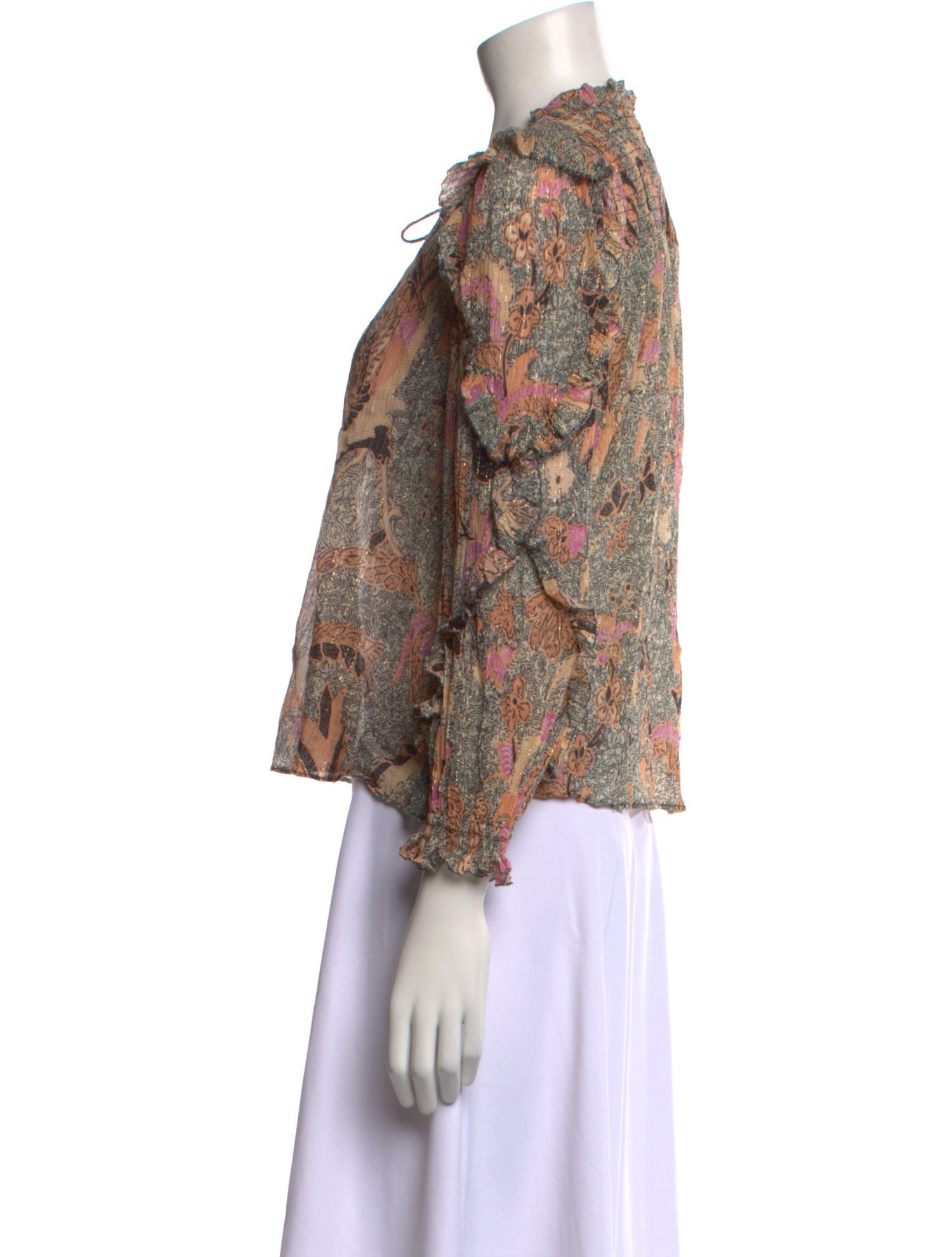 Ulla Johnson Floral Print Mock Neck Blouse