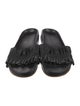 Ulla Johnson Leather Ruffle Embellishment Slides